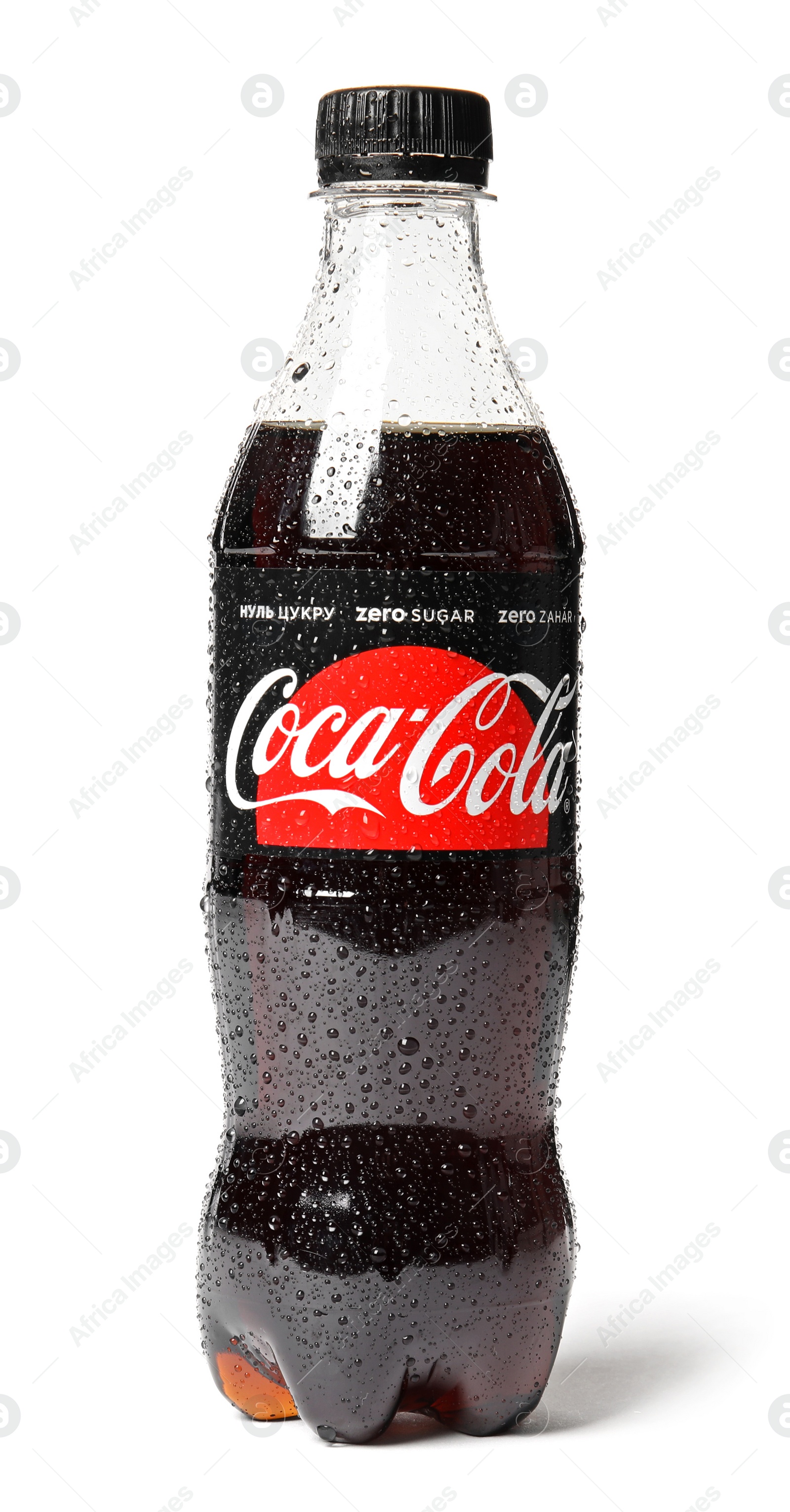 Photo of MYKOLAIV, UKRAINE - NOVEMBER 15, 2018: Bottle of Coca Cola on white background