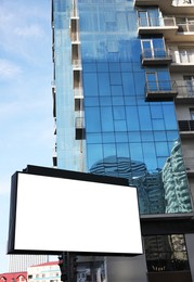 Image of Empty signboard in city. Mock-up for design