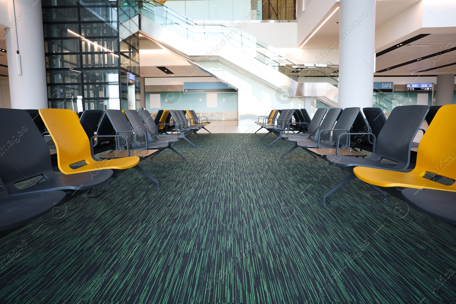 Photo of ISTANBUL, TURKEY - AUGUST 13, 2019: Waiting area in new airport terminal