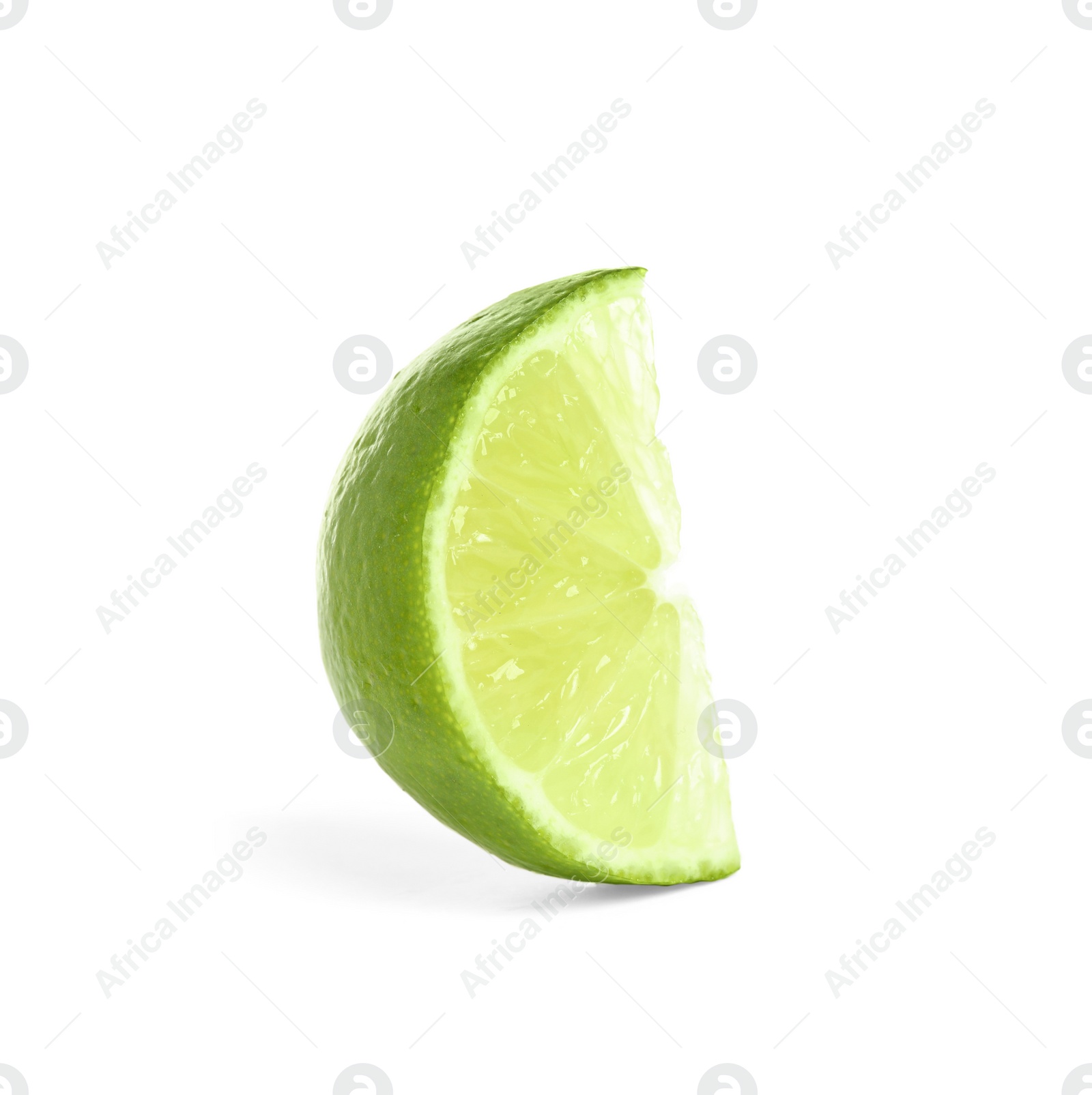 Photo of Slice of fresh ripe lime isolated on white