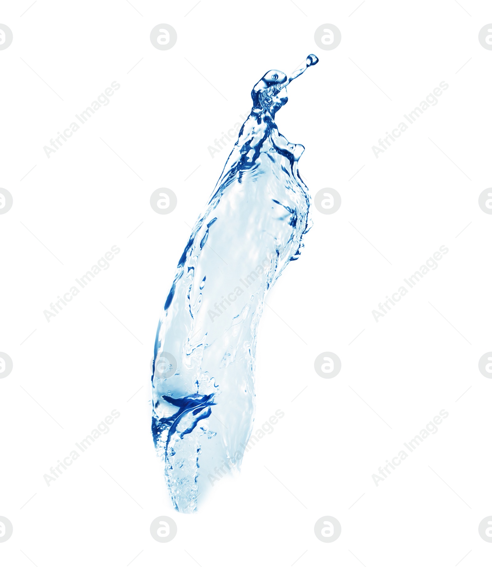 Photo of Beautiful water splash isolated on white. Pure liquid