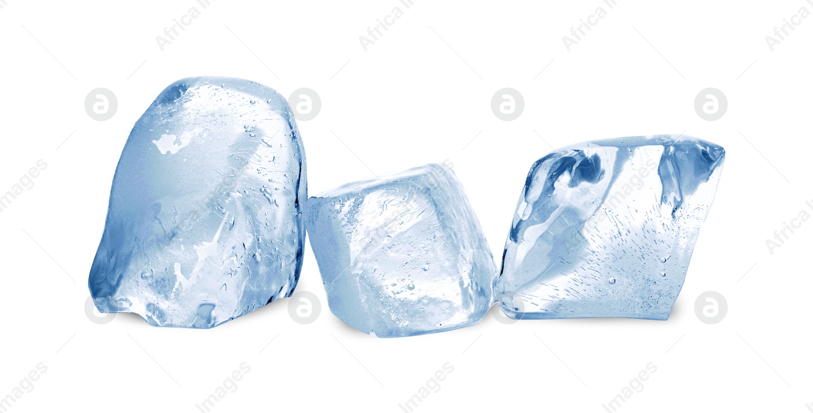 Photo of Pieces of crushed ice isolated on white