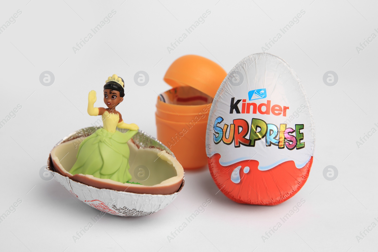 Photo of Sveti Vlas, Bulgaria - June 26, 2023: Kinder Surprise Eggs, plastic capsule and toy on white background