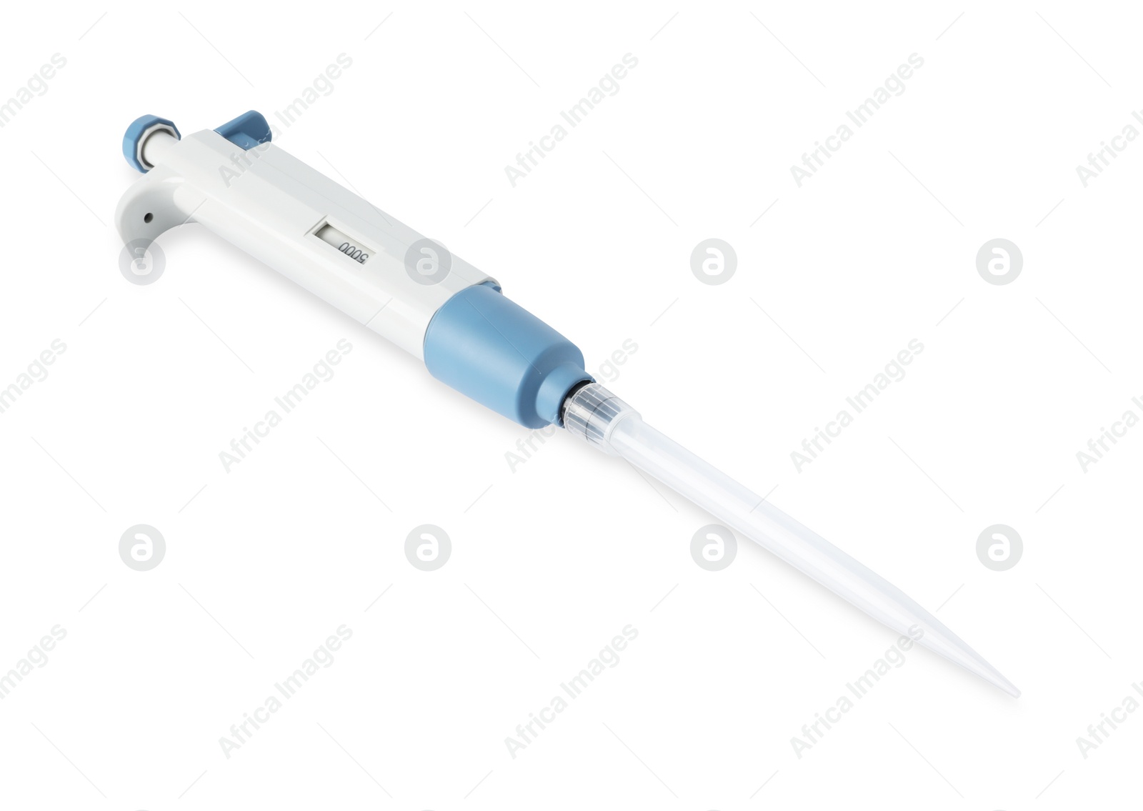 Photo of Laboratory analysis. One micropipette isolated on white