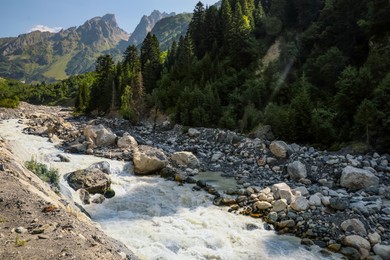 Picturesque view of beautiful river in mountains