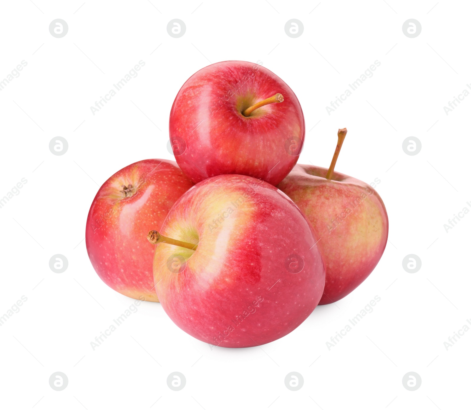 Photo of Fresh ripe red apples isolated on white