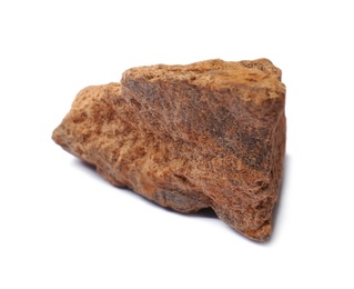 Photo of Delicious chocolate chunk on white background