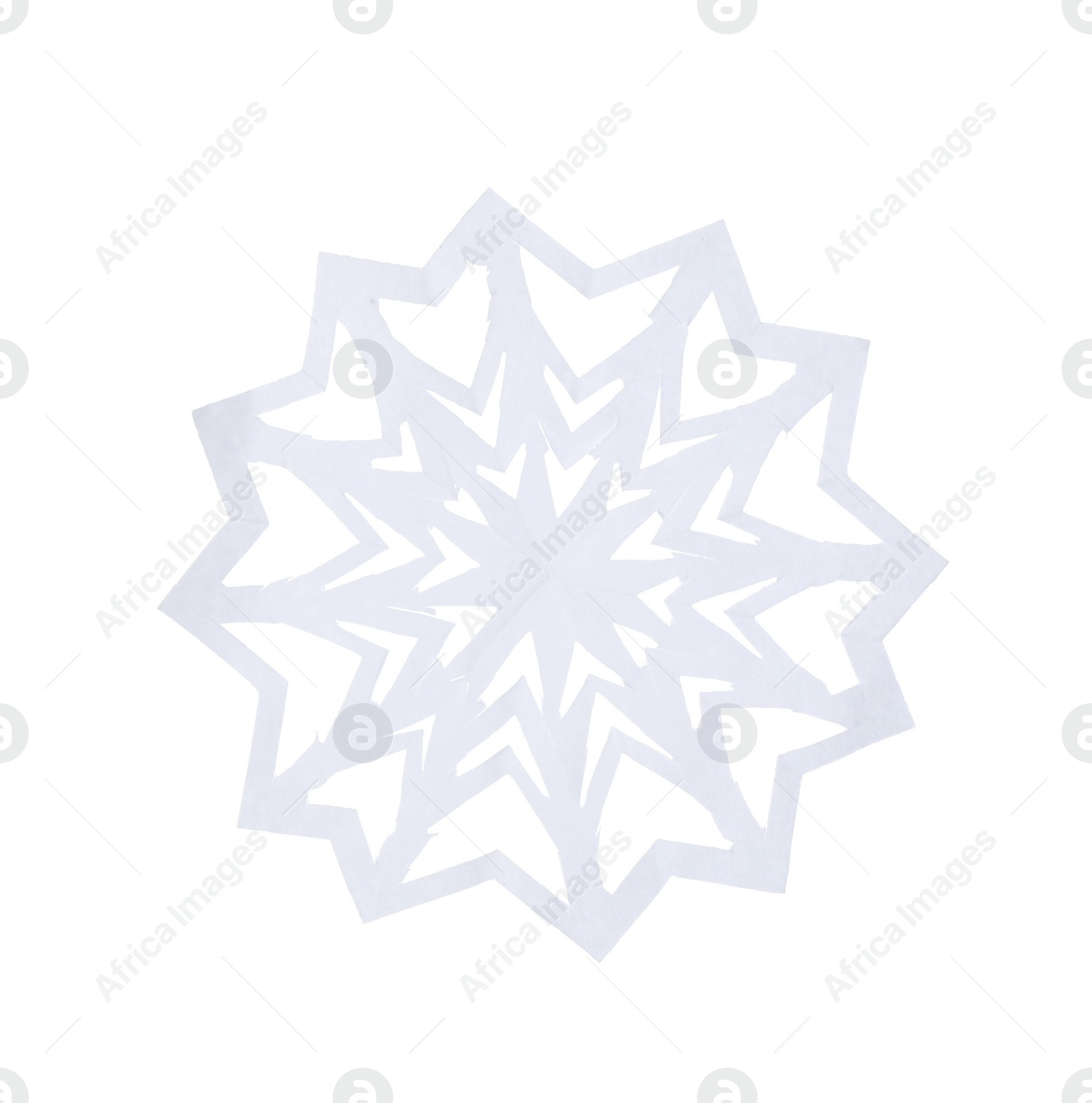 Photo of Beautiful snowflake made of paper isolated on white