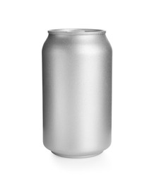 Photo of Aluminium can of beverage isolated on white