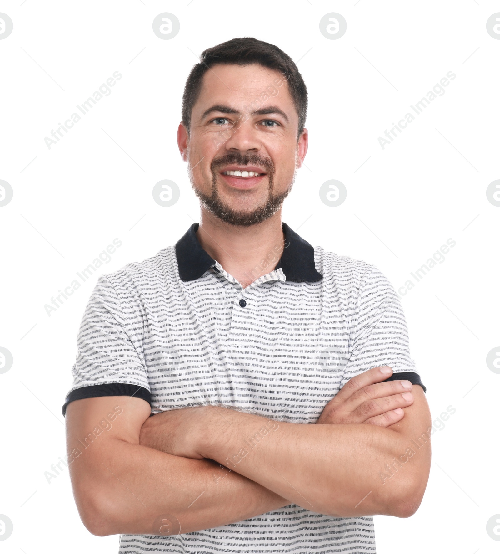 Photo of Portrait of handsome man on white background