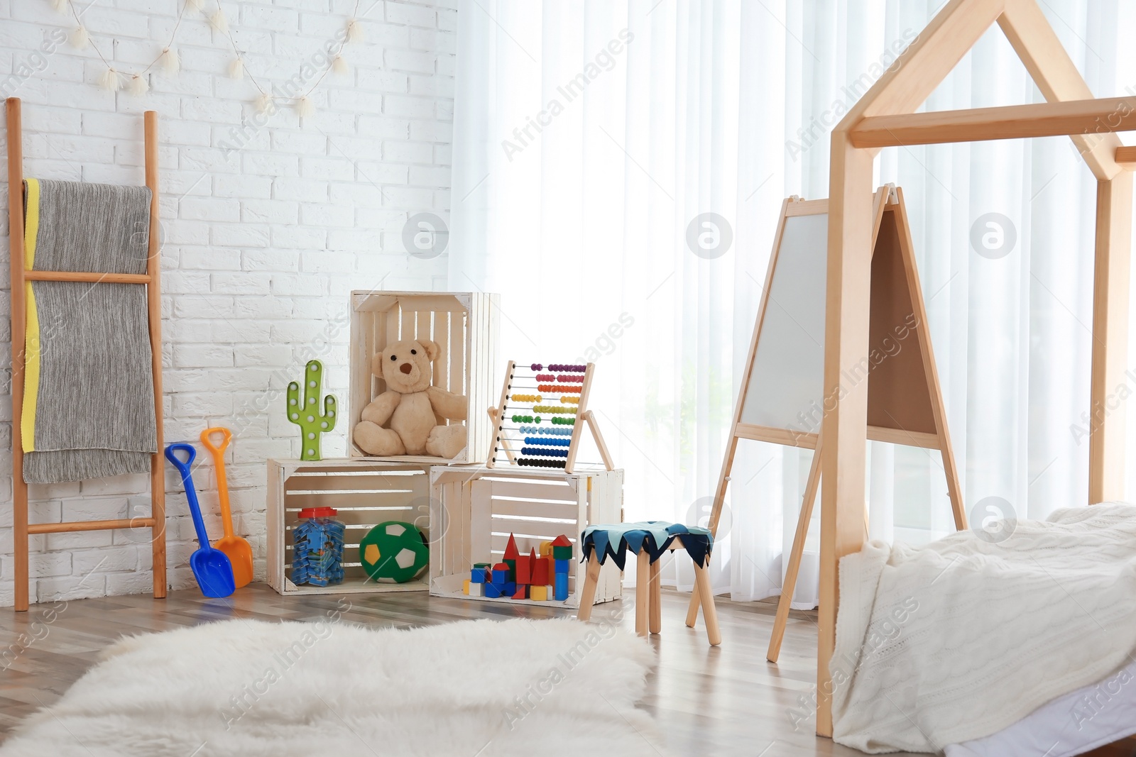 Photo of Modern child room interior setting. Idea for home design