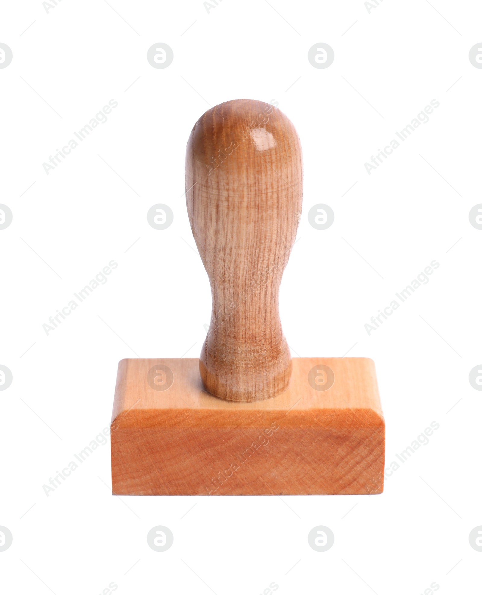 Photo of One wooden stamp tool isolated on white