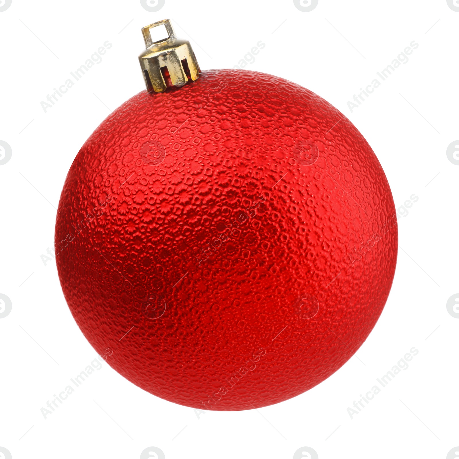 Photo of Beautiful red Christmas ball isolated on white