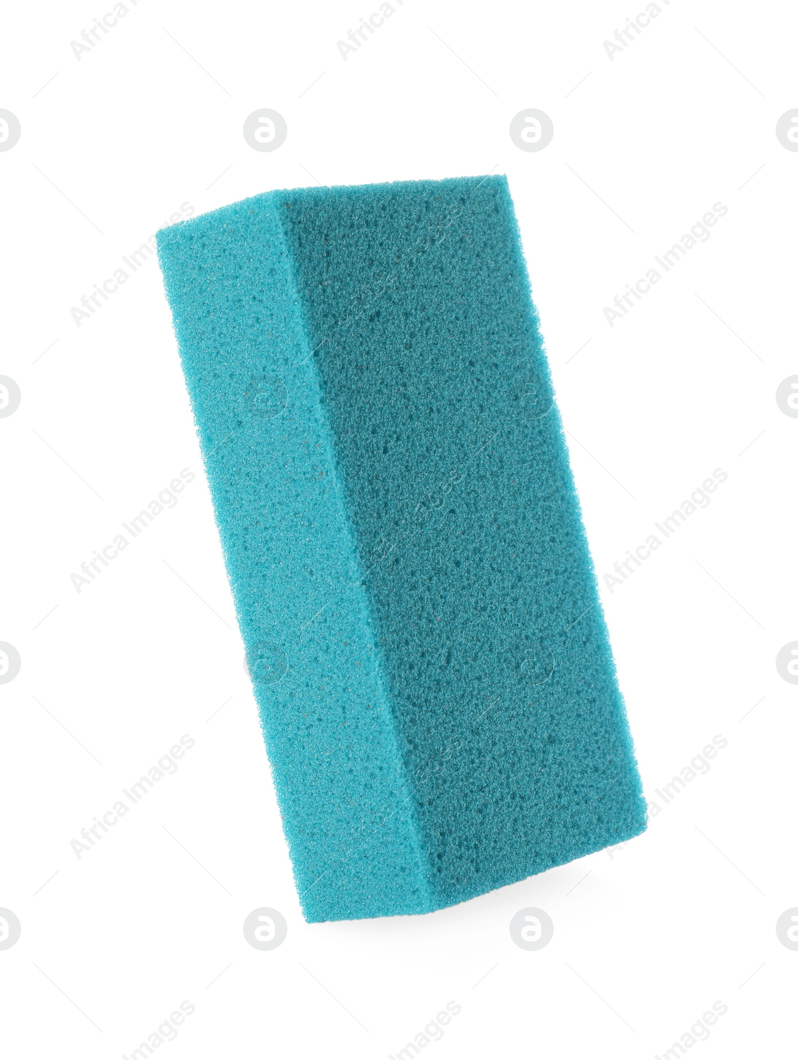 Photo of Light blue pumice stone isolated on white. Pedicure tool