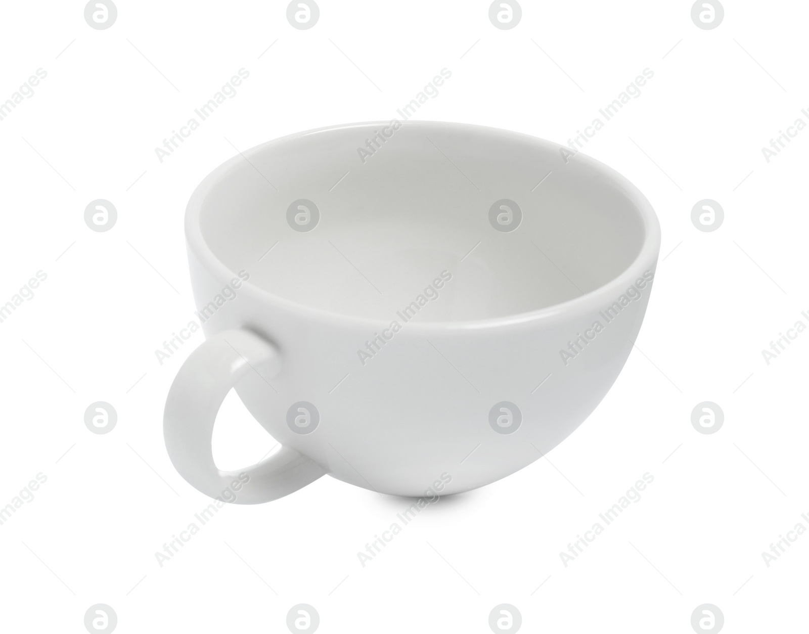 Photo of One new ceramic cup isolated on white