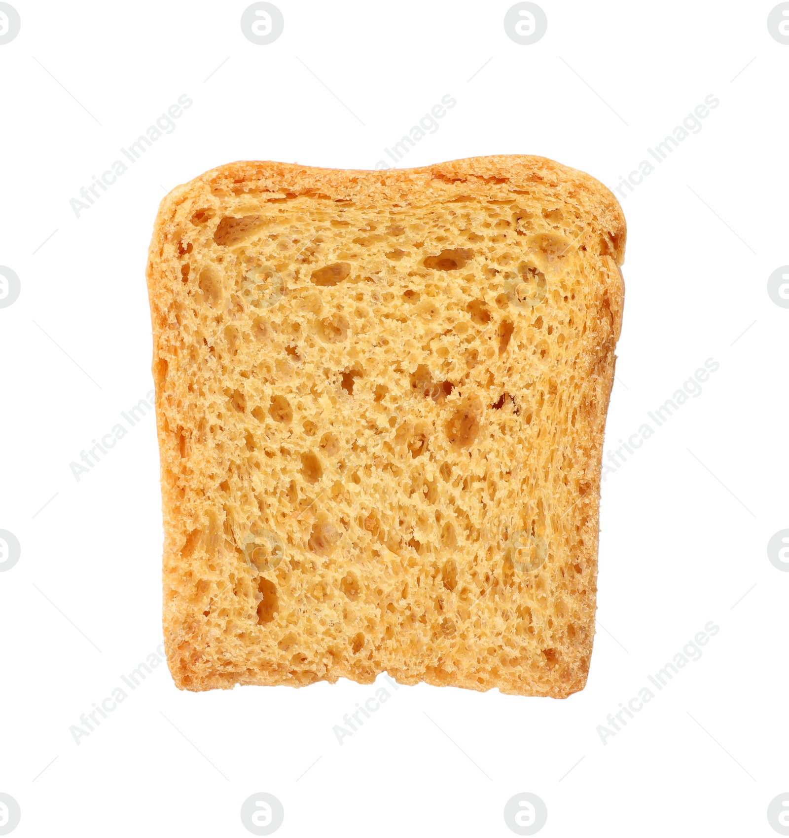 Photo of Slice of wheat bread isolated on white, top view