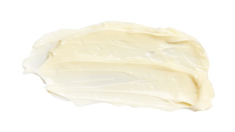 Photo of Tasty butter on white background, top view