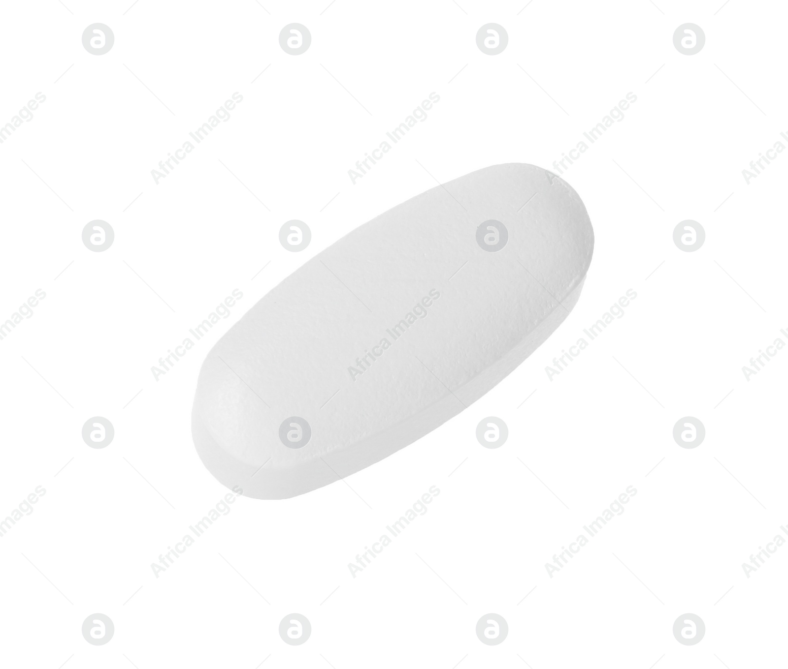 Photo of One vitamin pill isolated on white. Health supplement