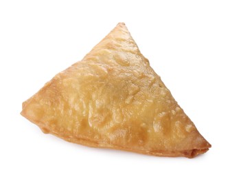 Fresh delicious crispy samosa isolated on white