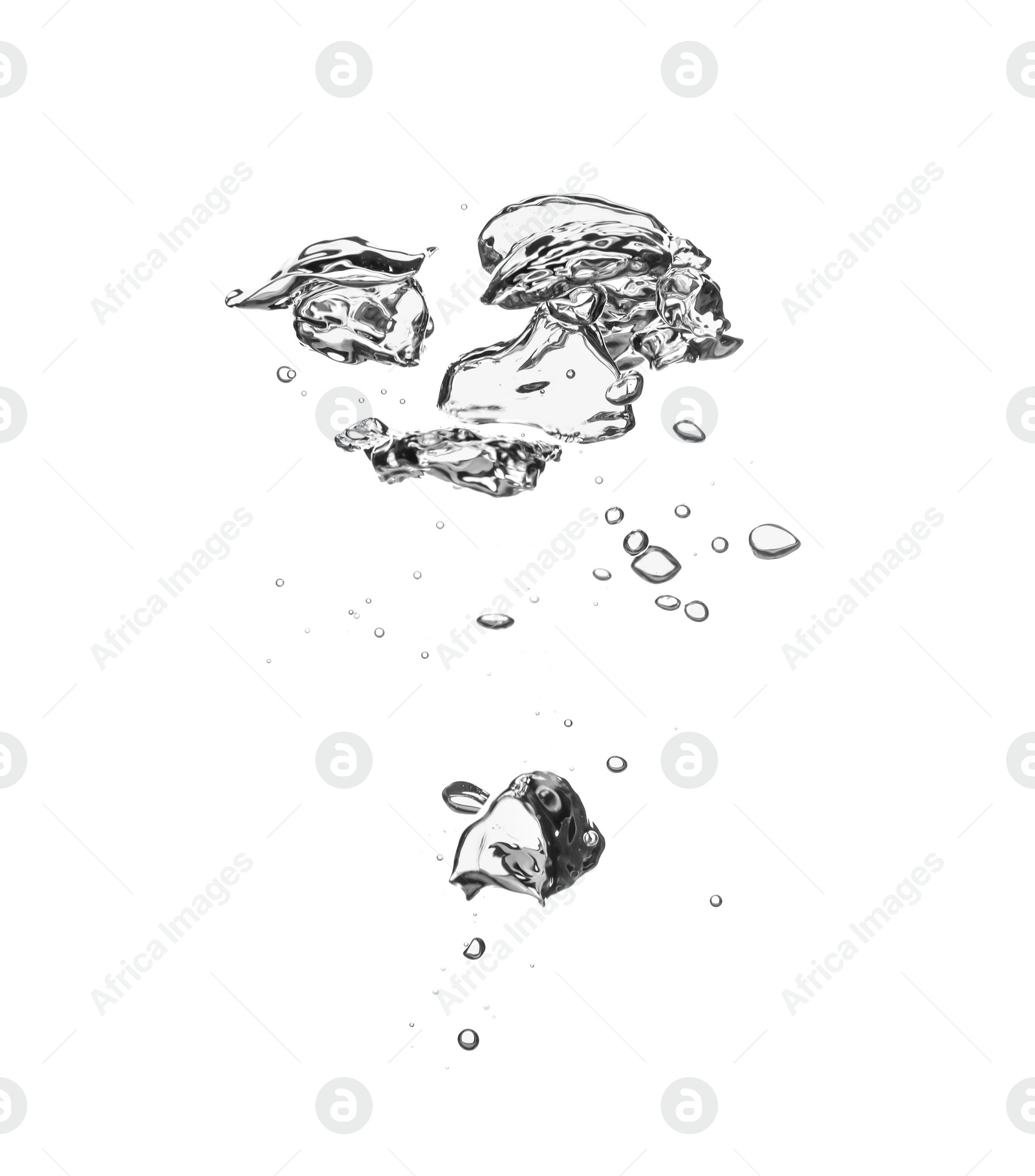 Photo of Air bubbles in water on white background