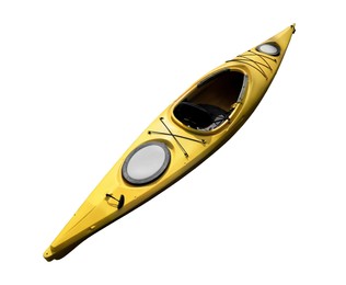 Image of Yellow kayak isolated on white. Outdoor activity 