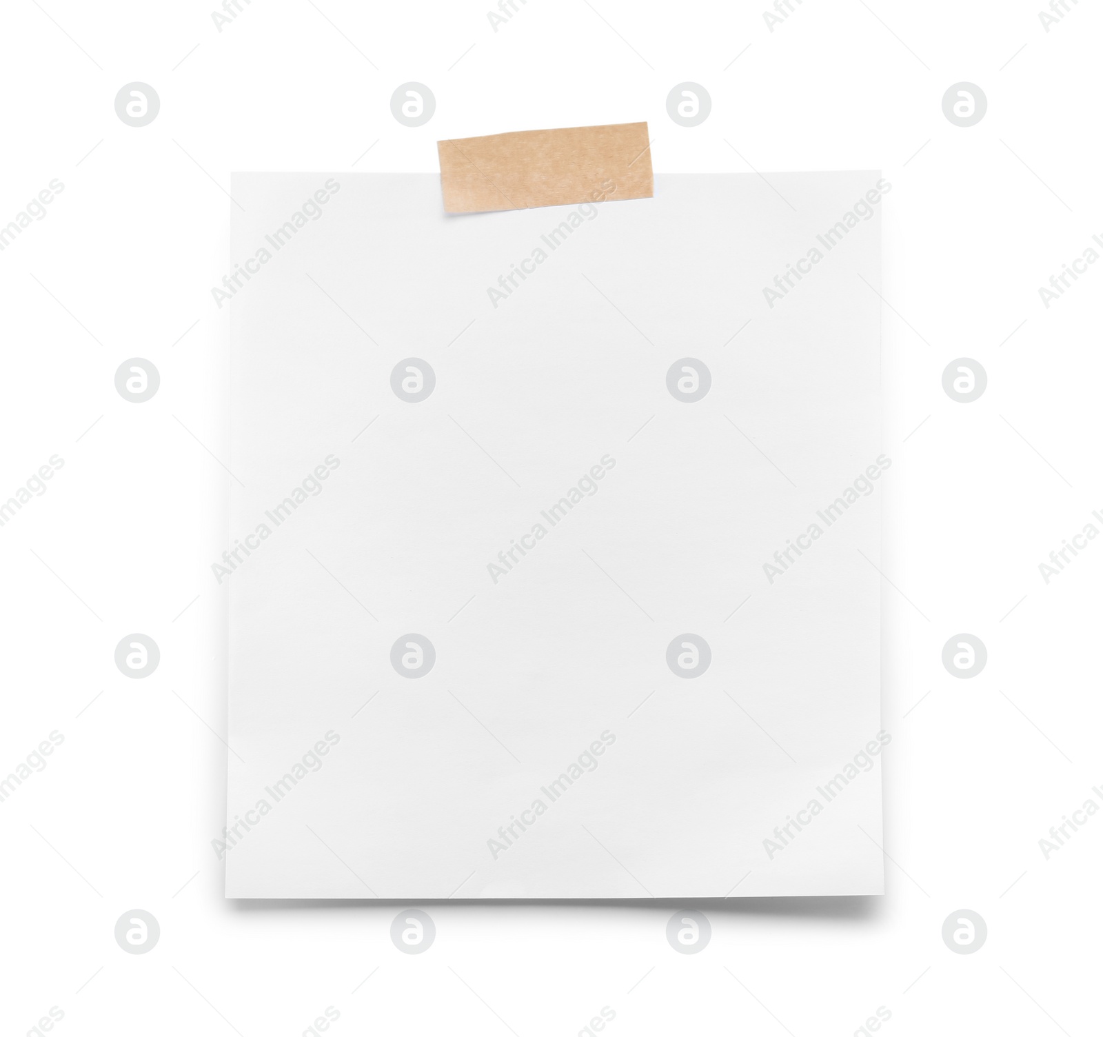 Photo of Blank notebook sheet and adhesive tape isolated on white