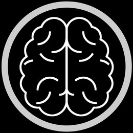 Image of Brain in frame, illustration on black background