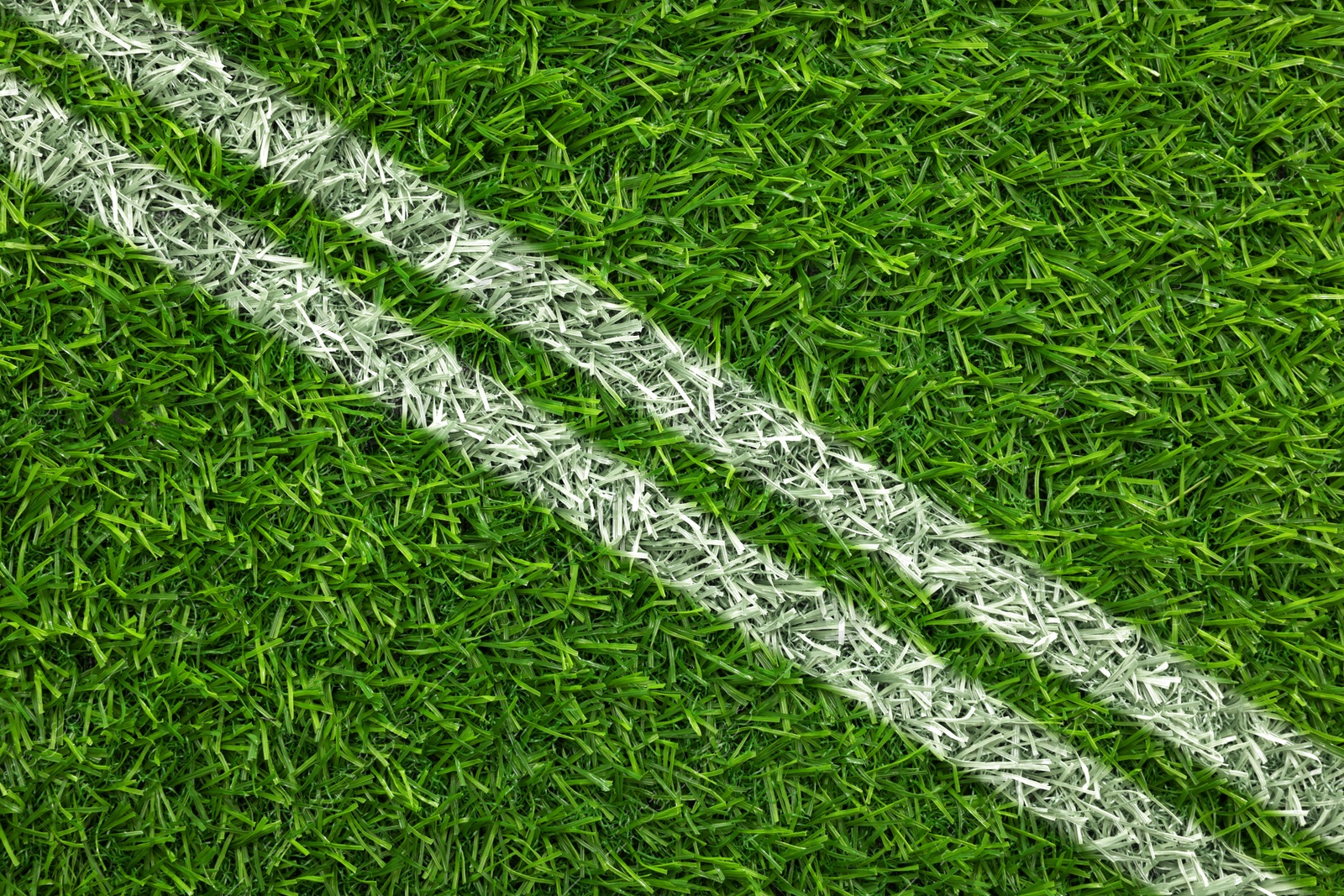 Image of Green grass with white markings, top view