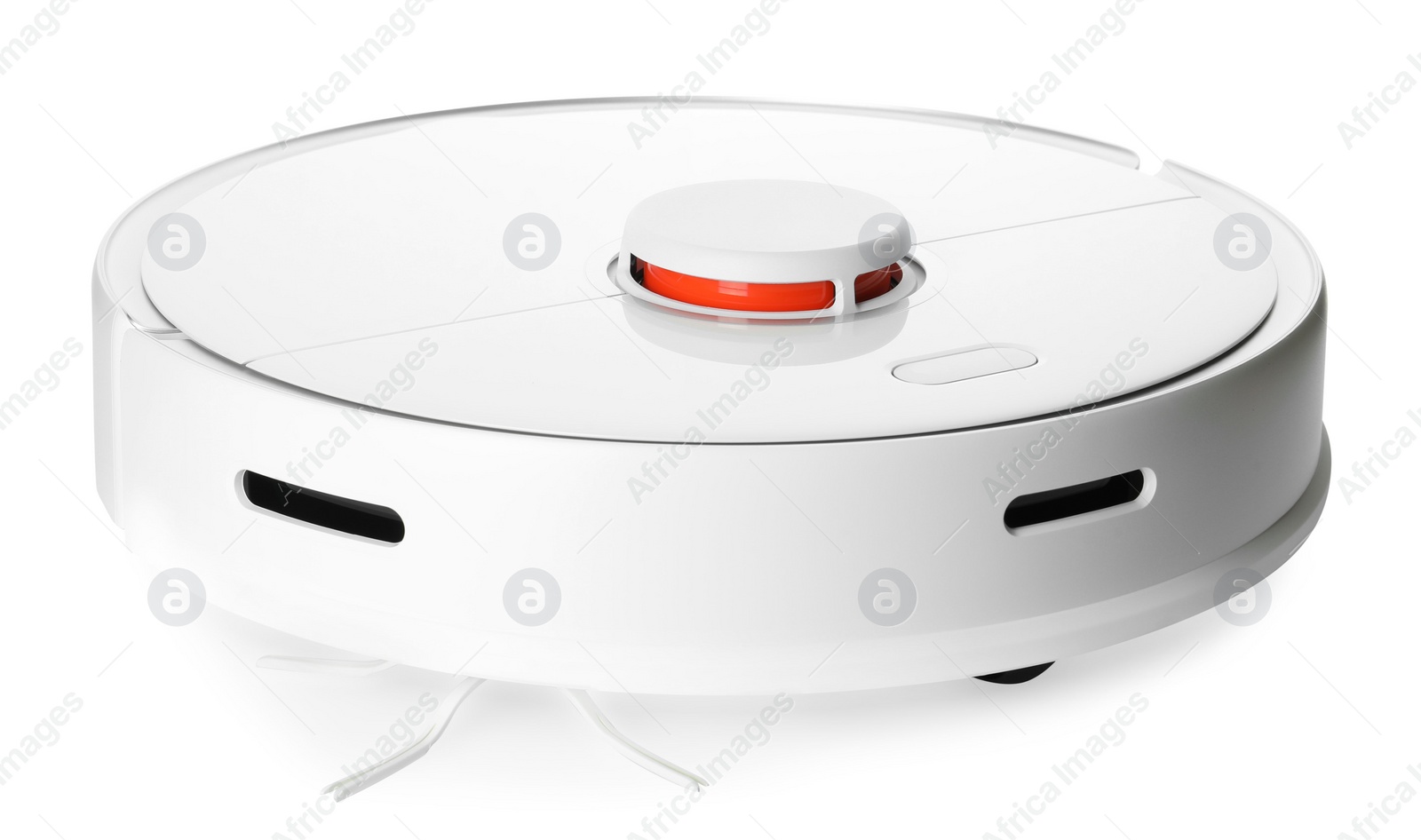 Photo of Modern robotic vacuum cleaner isolated on white