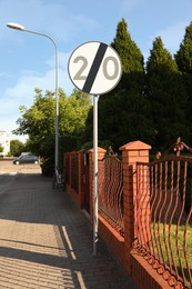Photo of Traffic sign End Of Limited Speed Zone on city street