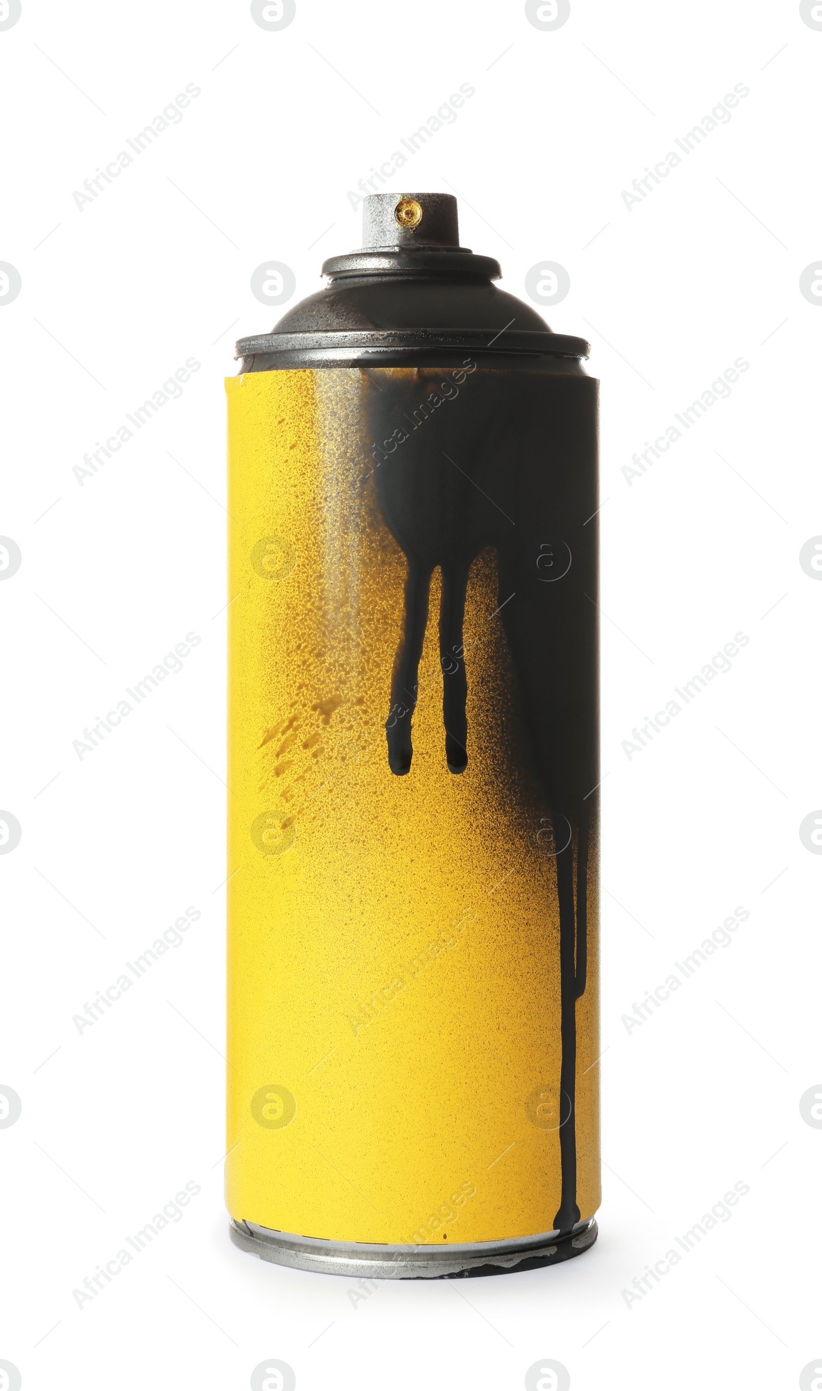 Photo of Used can of spray paint on white background