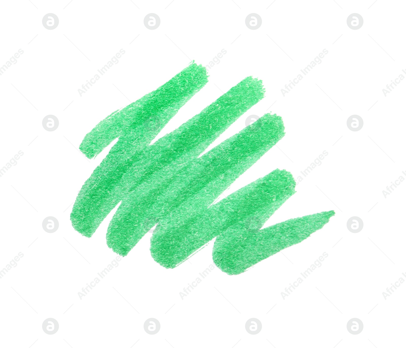 Photo of Stroke drawn with green marker isolated on white, top view