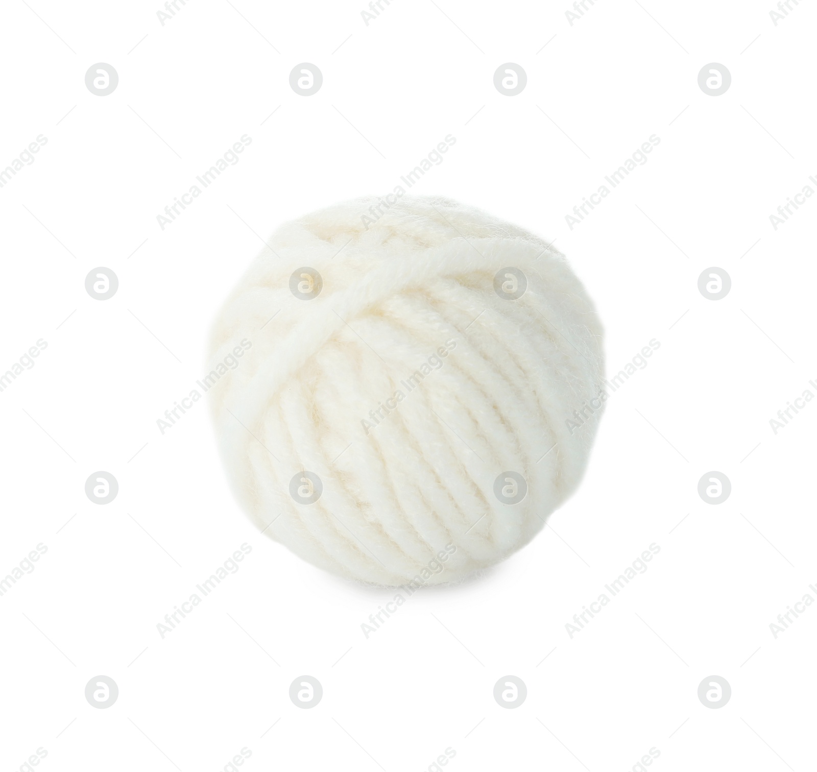 Photo of Clew of soft woolen yarn isolated on white