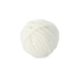 Clew of soft woolen yarn isolated on white