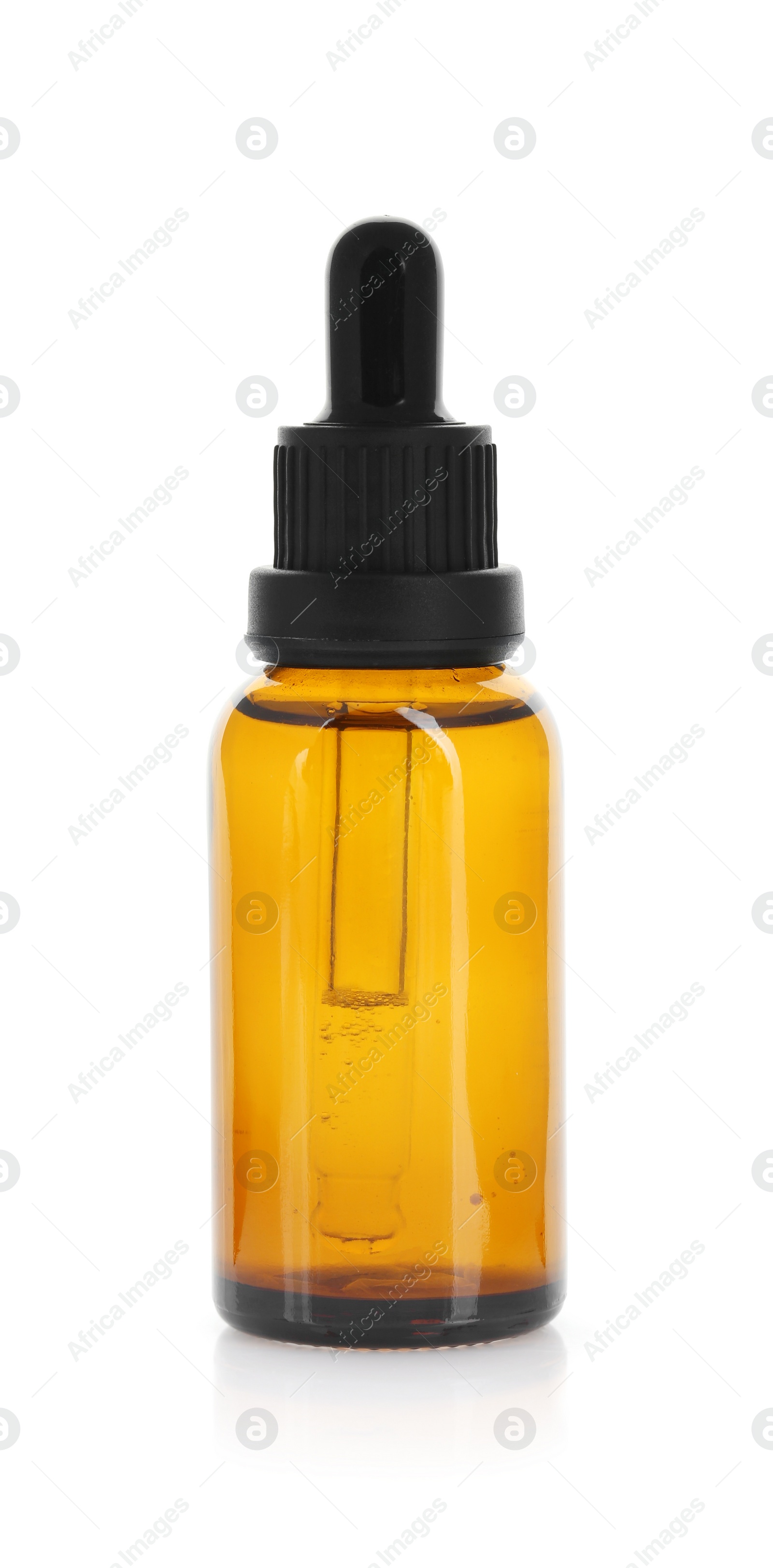 Photo of Glass bottle of tincture isolated on white