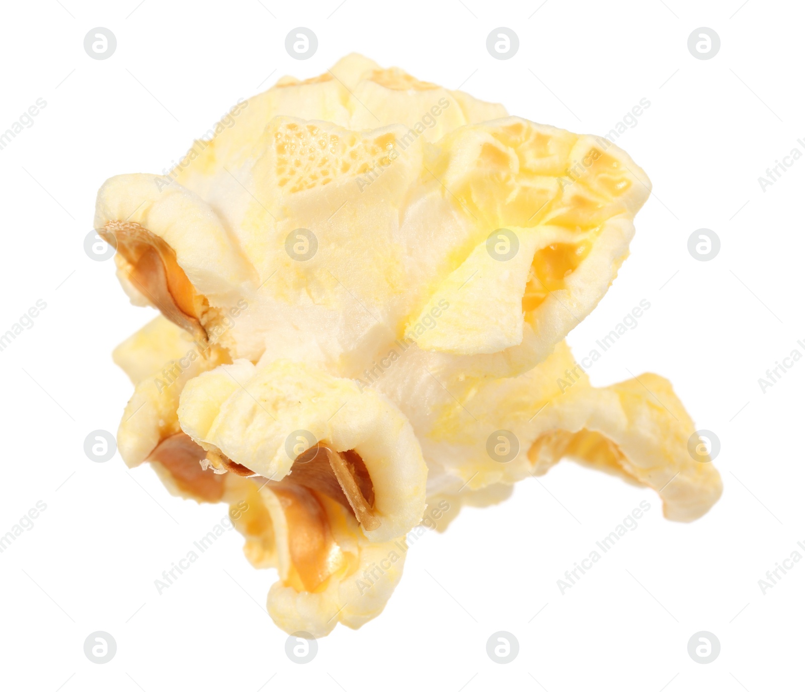 Photo of Kernel of tasty fresh popcorn isolated on white