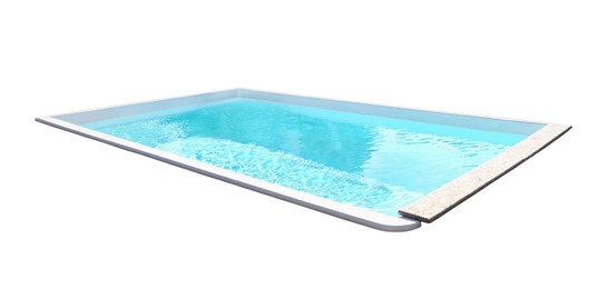 Image of Modern swimming pool with water isolated on white