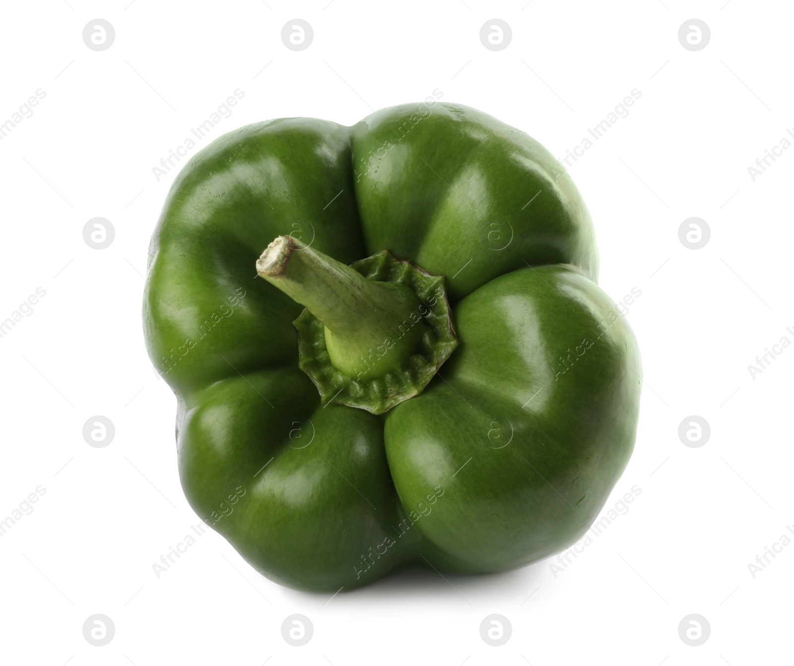Photo of Fresh ripe green bell pepper isolated on white