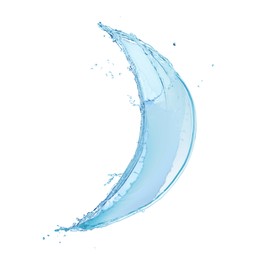 Illustration of Splash of fresh water in shape of crescent isolated on white