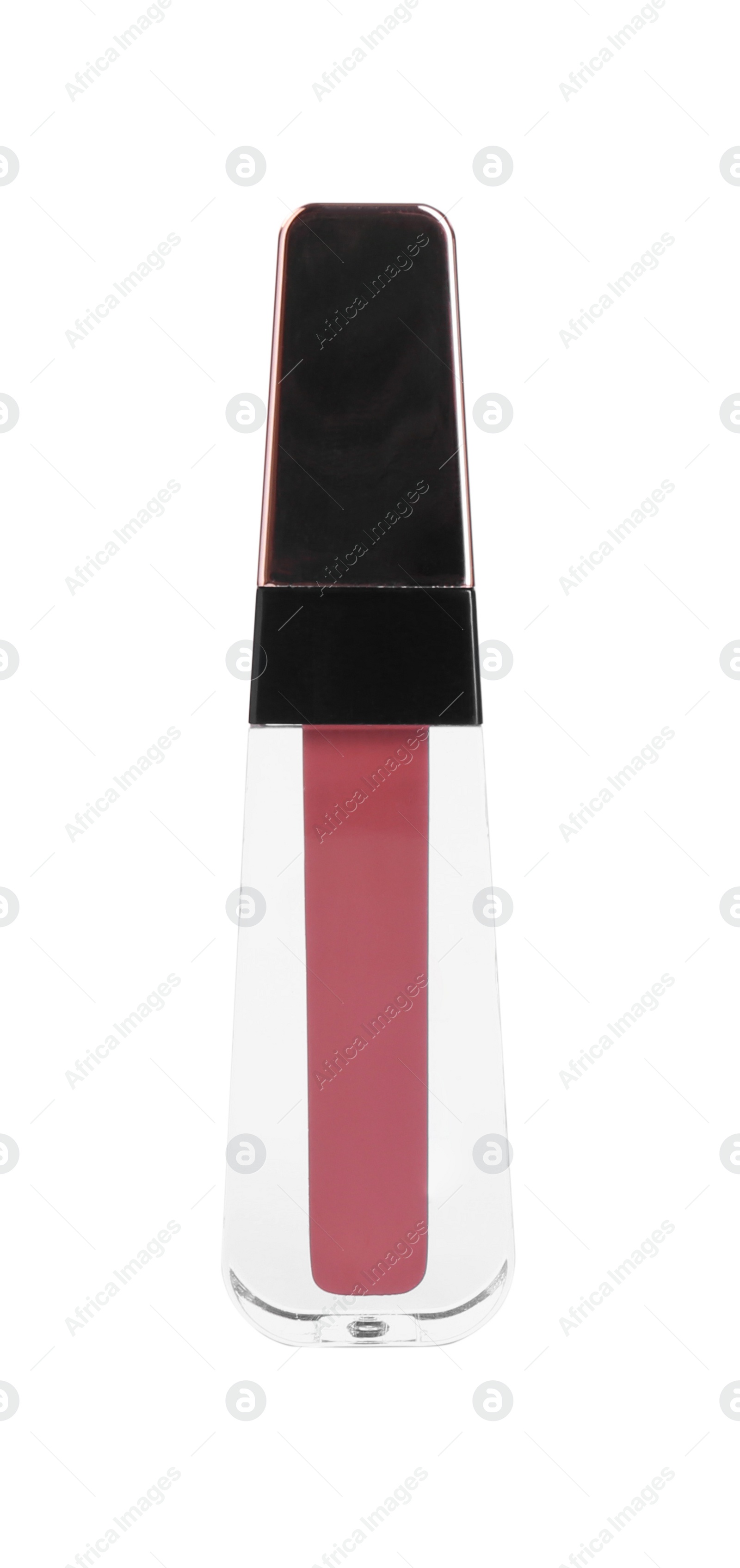 Photo of One lip gloss isolated on white. Cosmetic product