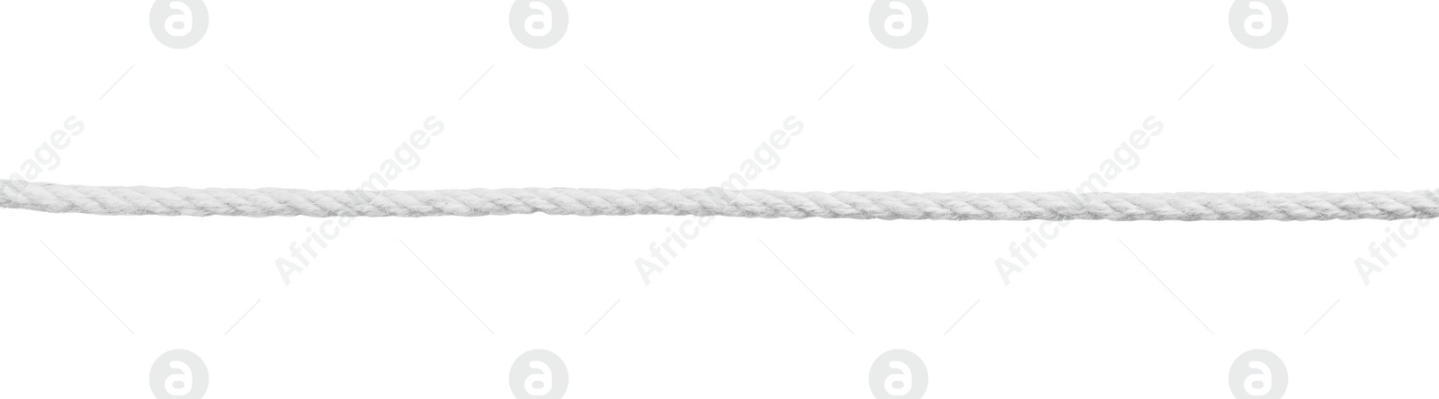 Photo of Hemp rope isolated on white. Organic material