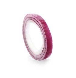 Sliced red onion ring on white background