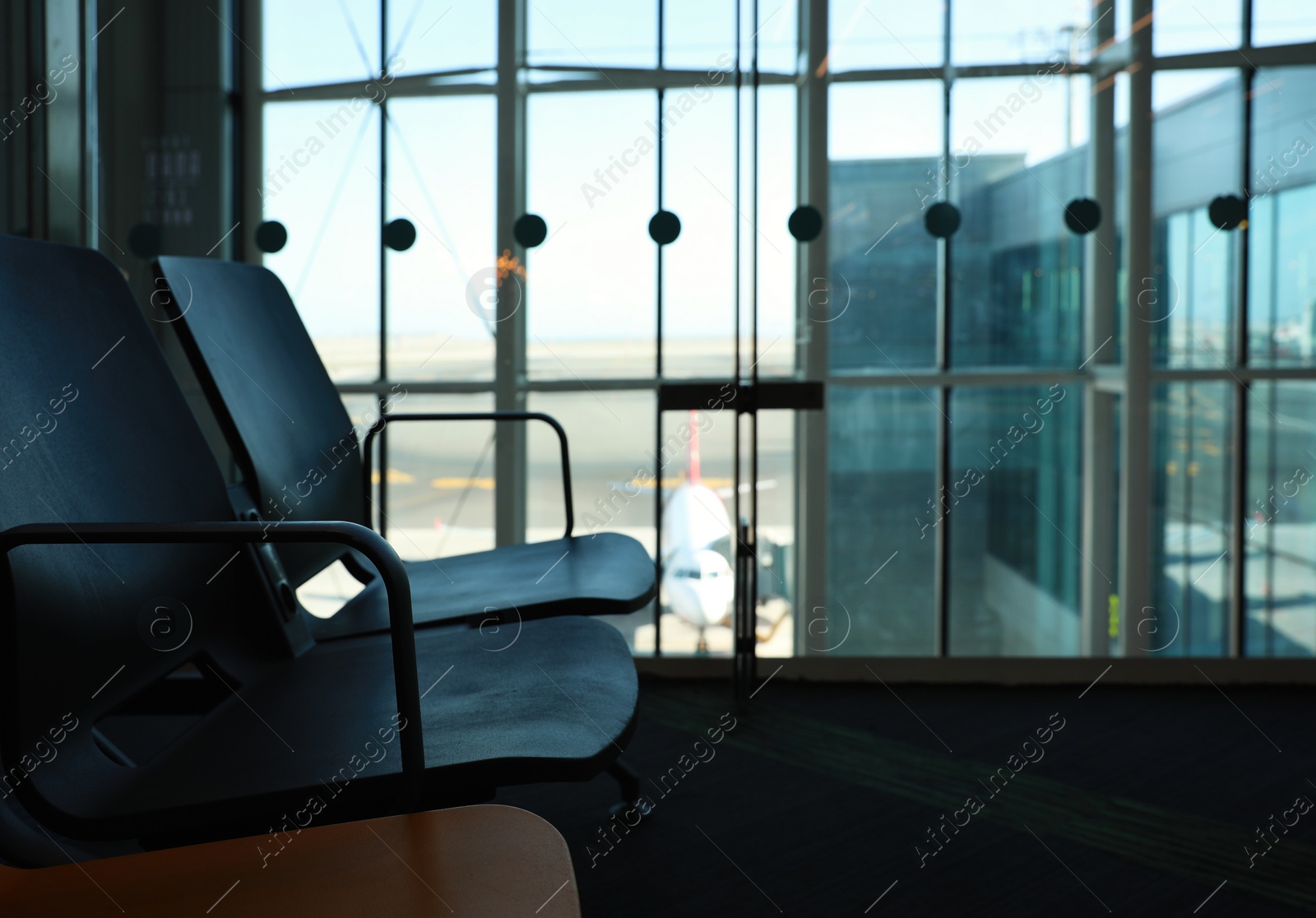 Photo of ISTANBUL, TURKEY - AUGUST 13, 2019: Waiting area with seats in new airport terminal