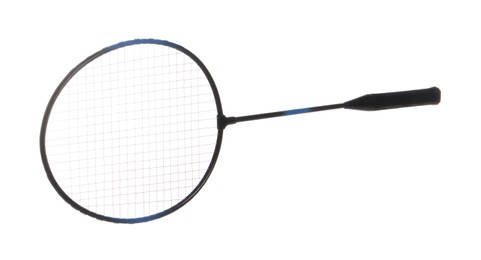 Photo of One badminton racket isolated on white. Sport equipment