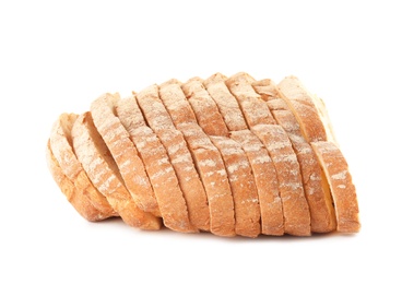 Slices of fresh bread isolated on white