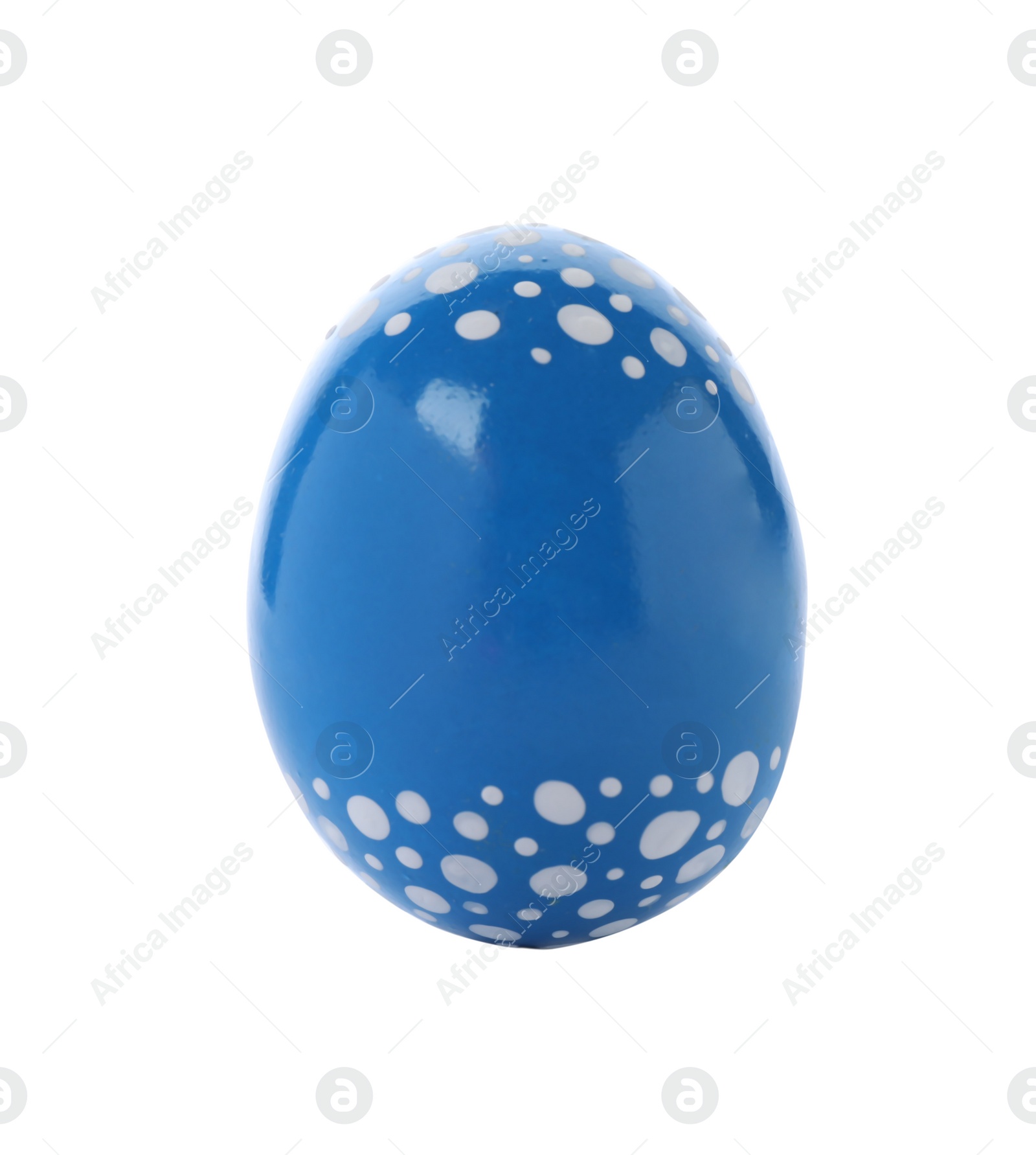 Photo of Decorated Easter egg on white background. Festive tradition