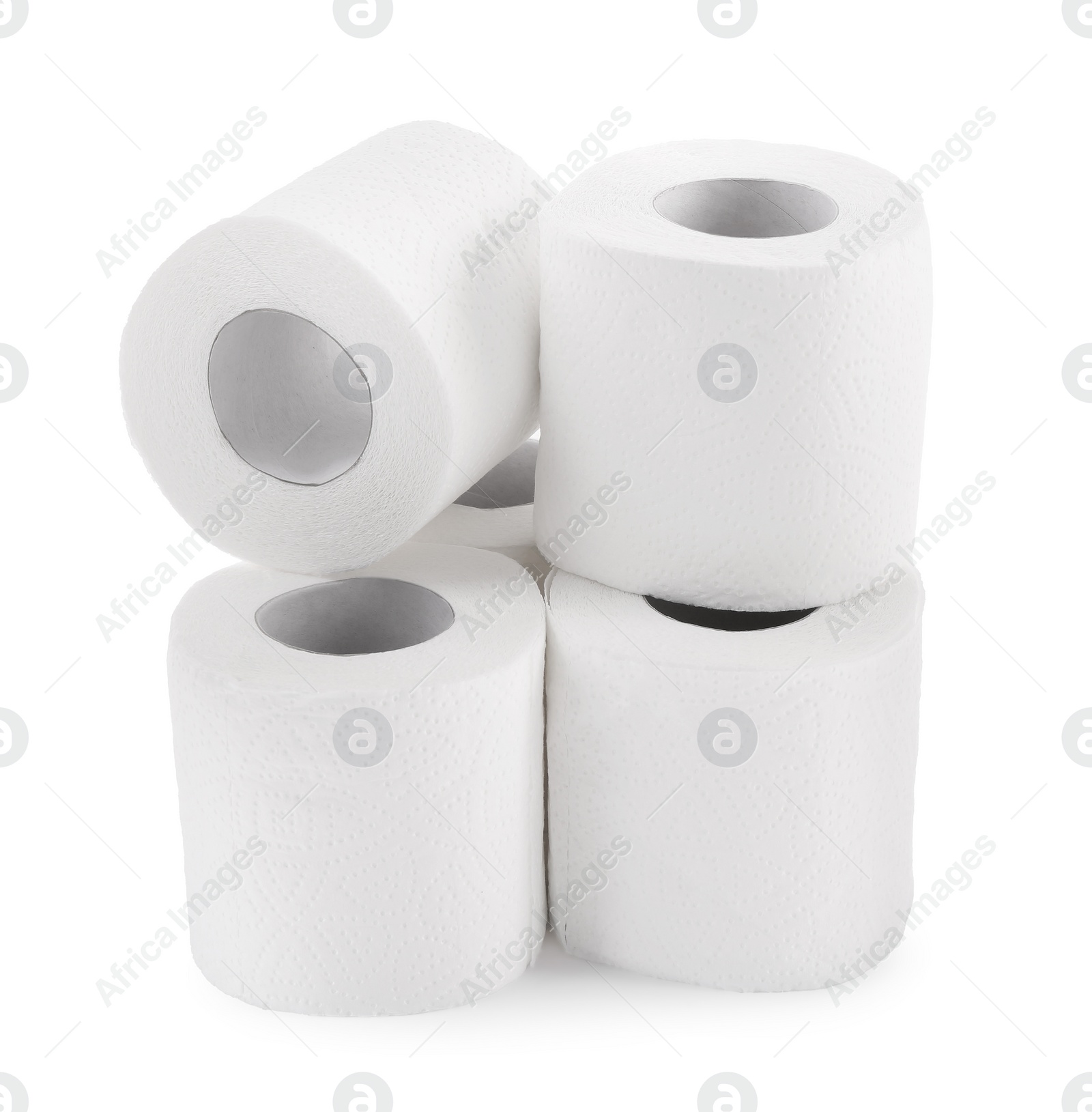 Photo of Soft toilet paper rolls isolated on white