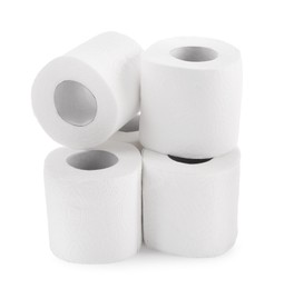 Soft toilet paper rolls isolated on white