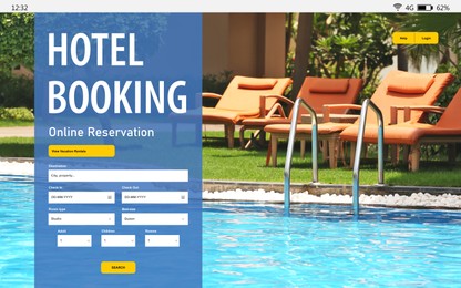 Image of Online hotel booking website interface with information