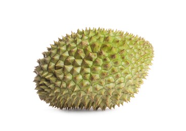 Photo of One whole ripe durian isolated on white